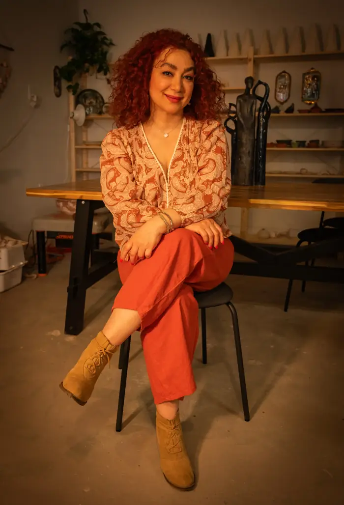 Marjan Hassaneini, ceramic artist and founder of Lemarsis Pottery Studio